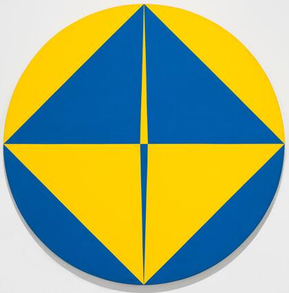 "Rondo (Azul y amarillo)", acrílico sobre tela, de 1965