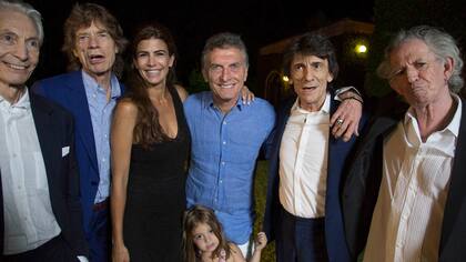 Charlie Watts, Mick Jagger, Ronnie Wood y Keith Richards, compartieron con el Presidente y su familia en la quinta Los Abrojos