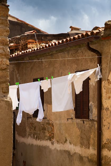 Ropa tendida en la zona de Giglio Castello