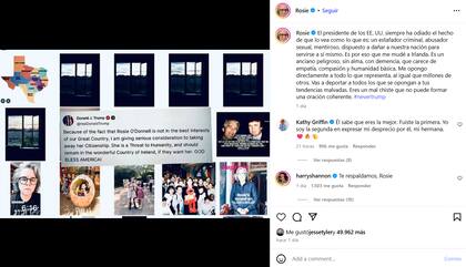 Rosie lo acusó de querer deportar a todas las personas que rechacen sus ideales