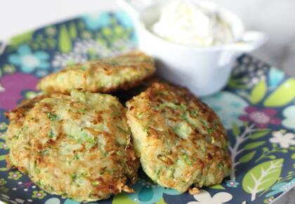 Rostis de papa con queso crema