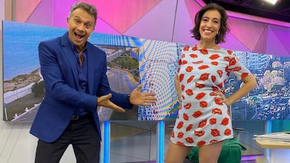 Roxy Vázquez con Sergio Lapegüe, el día en que anunció al aire su segundo embarazo