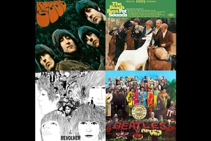 Rubber Soul, Pet Sounds, Revolver y Sgt. Pepper's Lonely Hearts Club Band, en tapas