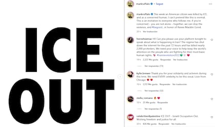 Ruffalo se unió a los mensajes de protesta en contra del ICE