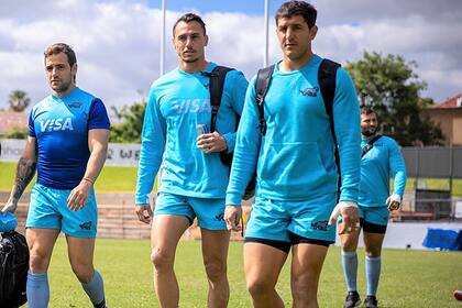 Tomás Cubelli junto con Nico Sánchez y Juan Imhoff, al concluir un entrenamiento en Australia