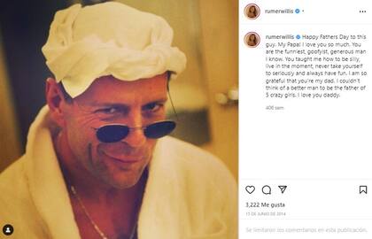 Rumer publicó la misma foto en 2014 para saludar a Bruce Willis por el Día del padre (Crédito: Instagram/@rumerwillis)