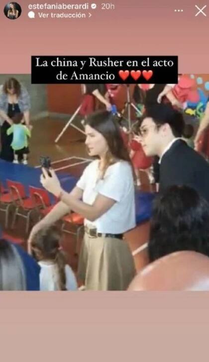 Rusherking acompañó a Eugenia Suárez al acto escolar de Amancio Vicuña