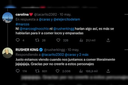 Rusherking negó un enfrentamiento con Marcos (Captura Twitter)