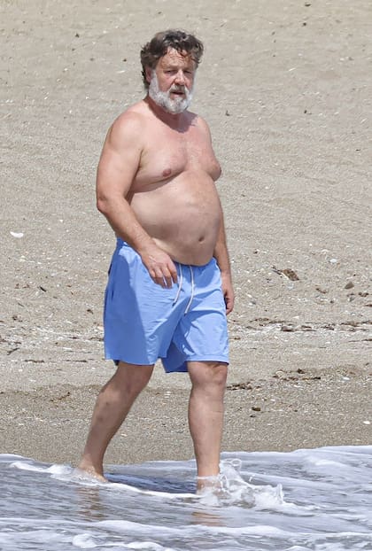 Russell Crowe en las playas de Marbella durante una escapada de relax a principios de mes
