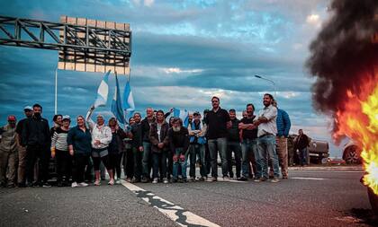 Ruta provincial 92 y nacional 178, punto de encuentro en la reunión que realizaron los productores del sur de Santa Fe. Foto: Productores Autoconvocados de Santa Fe
