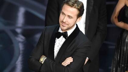 Ryan Gosling recibió con esta cara la noticia de que La La Lan no era la ganadora del Oscar a mejor película