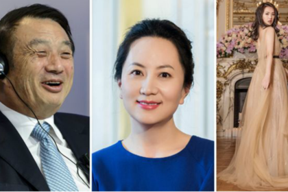 El dueño de Huawei Ren Zhengfei; su hija Meng Wanzhou, que fue arrestada y luego liberada en Canadá y su hija menor Annabel Yao