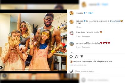 Sabrina Rojas junto a su hijos y su novio (Foto Instagram @rojassasi)