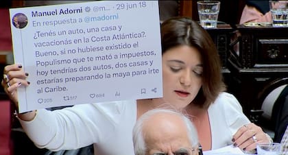 Sabrina Selva mostró dos tuits de Adorni