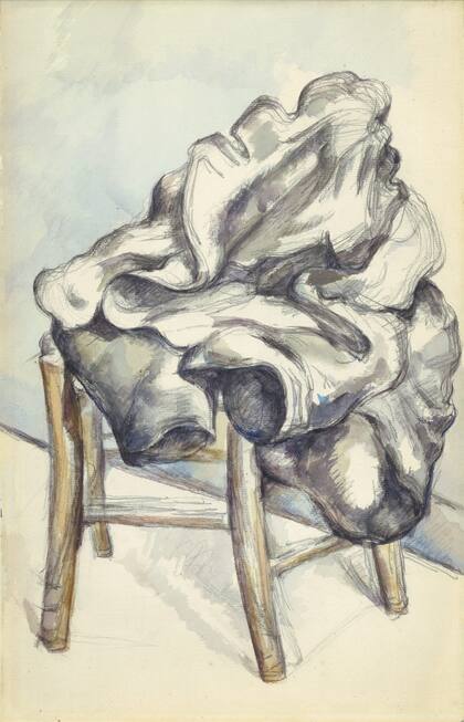 Saco sobre una silla (1890-92), uno de los dibujos que exhibe el MoMA (colección privada)