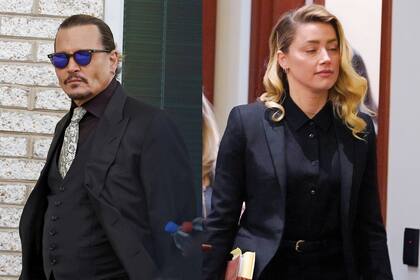 Saco y camisa negros para los dos. El único detalle que los diferencia es la corbata de Depp.