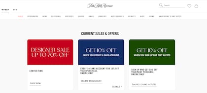 Saks Fifth Avenue ofrece descuentos de hasta 70% por bancarrota (Saks Fifth Avenue)