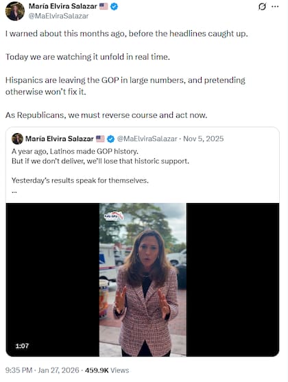 Salazar instó a los republicanos a actuar ante la decisión de la comunidad hispana en Estados Unidos