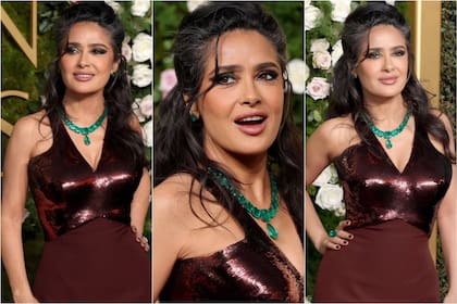Salma Hayek asistió a los Golden Globes y sorprendió con su look