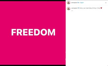 Sam Asghari celebró la libertad de su prometida en redes sociales (Crédito: Instagram/@SamAsghari)
