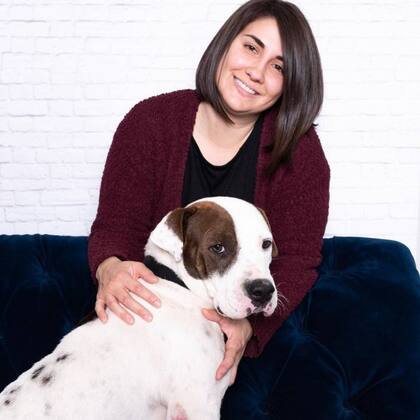 Samantha Zimmer y Boomer, que ya se adaptó a la vida hogareña