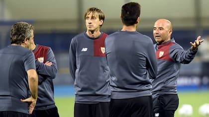 Sampaoli y Manna en Sevilla