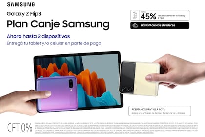 Samsung amplió el plan canje, y ahora acepta dos dispositivos como parte de pago