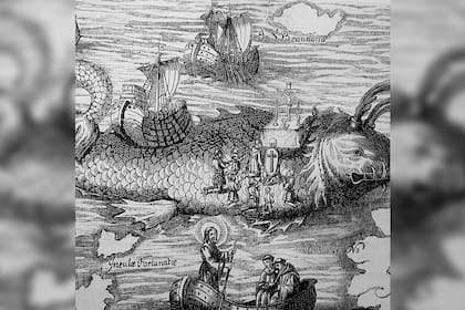 San Brandán celebrando Pascuas en la Isla Pez (San Borodón)