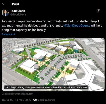 San Diego construirá un centro con 140 camas de tratamiento