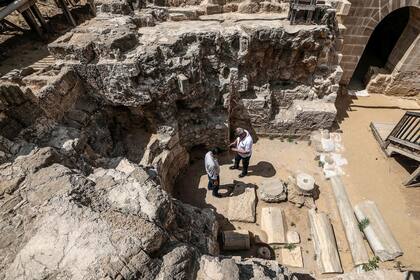 Vista del sitio arqueológico de San Hilarión en el centro de la Franja de Gaza