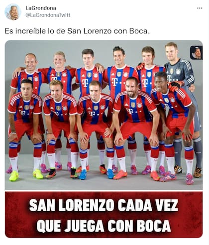 “San Lorenzo cada vez que juega contra Boca”, un clásico meme (Foto: Captura de Twitter)
