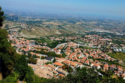 Una vista de la república de San Marino.