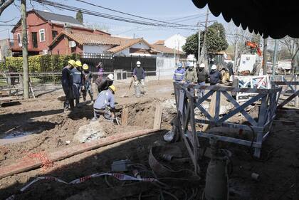 El caño se rompió alrededor de las 19 hs de ayer