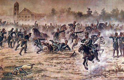 San Martín y sus granaderos en la Batalla de San Lorenzo