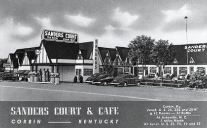 "Sanders Court & Cafe", el primer restaurante de Harland Sanders en Corbin, Kentucky. Desde ese lugar, fundó su imperio