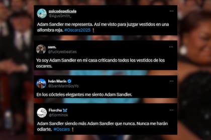 Sandler se volvió tendencia en las redes sociales por su vestimenta (Foto: Captura de X)