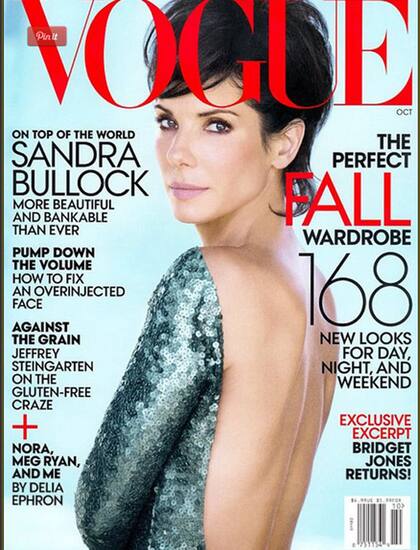 Sandra Bullock fue la tapa de la revista Vogue y habló de todo