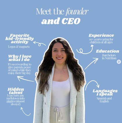 Sandra Weir es la joven latina que consolidó su empresa de cuidado infantil en Nueva York (Instagram/@theweddingnannynyc)