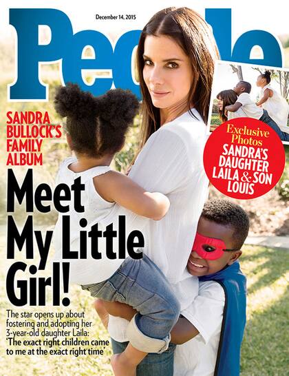 Sandra y sus hijos en la tapa de la revista People