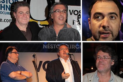 Santaolalla, Polimeni, Caetano (arriba), Devoto, Navarro, Forster (abajo): el equipo lanzó la campaña de recolección de datos para el documental