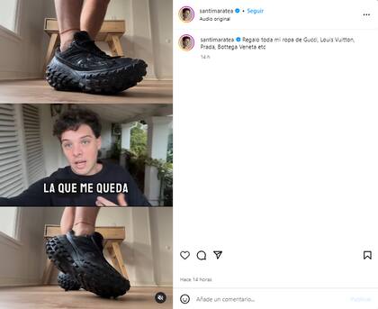 Santi Maratea decidió regalar su ropa de marca (Foto: Instagram @santimaratea)