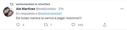 Santi Maratea le pidió ayuda a sus seguidores para sacar la cuenta de cuánto dinero debería poner cada argentino para pagar la deuda externa (Foto: Twitter)