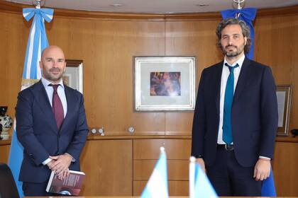 Santiago Cafiero junto al embajador de UE