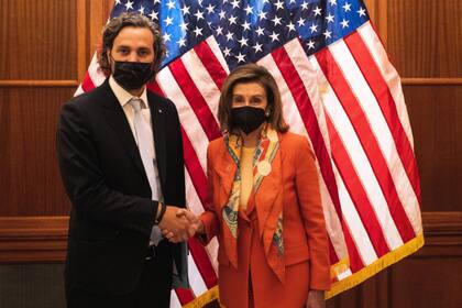 Santiago Cafiero y Nancy Pelosi