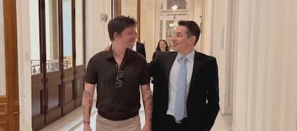 Santiago Caputo con Sebastián Amerio