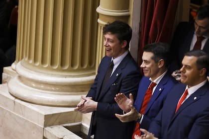 Santiago Caputo, observa la sesión desde uno de los palcos del recinto