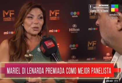 Santiago Castelo, cronista de LAM, cuestionó a Mariel Di Lenarda por su premio a mejor panelista en los Martín Fierro (Foto: Captura América TV)
