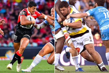 Santiago Chocobares y Joel Sclavi, argentinos que serán oponentes en Stade Toulousain vs. Stade Rochelais, por el francés Top 14.