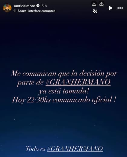 Santiago del Moro anticipó que Carmiña iba a ser sancionada por Gran Hermano