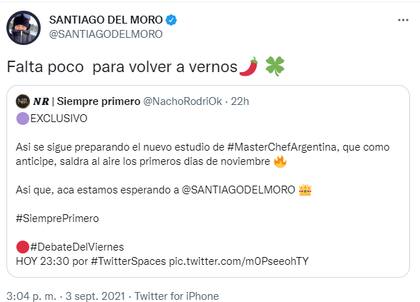 Santiago Del Moro se prepara para la vuelta de MasterChef